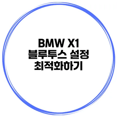 BMW X1 블루투스 설정 최적화하기