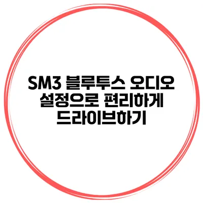 SM3 블루투스 오디오 설정으로 편리하게 드라이브하기