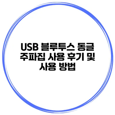 USB 블루투스 동글 주파집 사용 후기 및 사용 방법