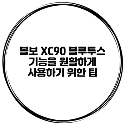 볼보 XC90 블루투스 기능을 원활하게 사용하기 위한 팁