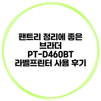 팬트리 정리에 좋은 브라더 PT-D460BT 라벨프린터 사용 후기